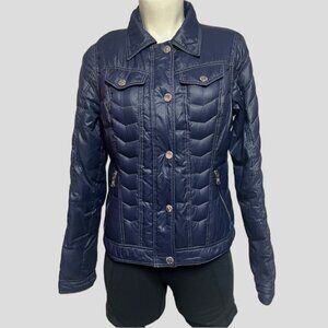 Guess Blue Quilted Puffer Nylon Jacket